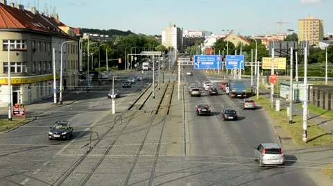 View of the busy road and large city 스톡 동영상 55680891