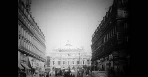 View of busy street and Avenue Gabriel Stock Footage