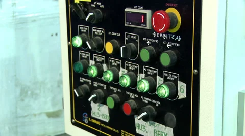 View of buttons and levers on control panel Stock Footage 32068535