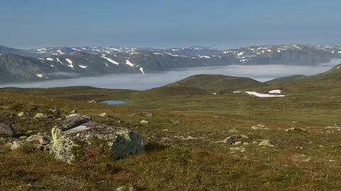 View to the Bygdin Lake,4k,timelapse Stock Footage 230126344