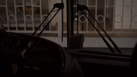 View from the cab bus Stock Footage 97652189
