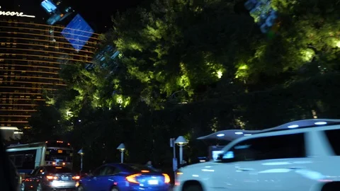 View from a cab in Vegas Stock Footage 101825972