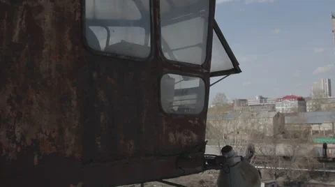 View from the cabin dockside crane Stock Footage 38084923