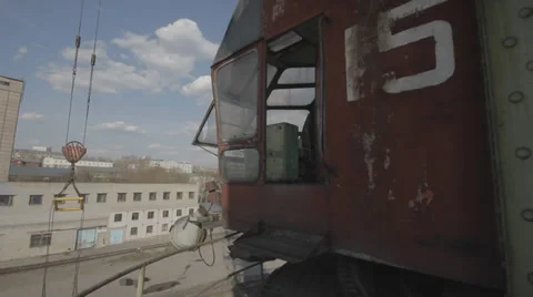View from the cabin dockside crane Stock Footage 38084991