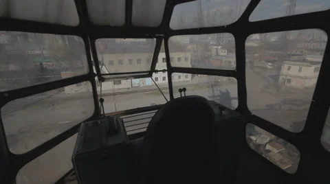 View from the cabin dockside crane Stock Footage 38085009