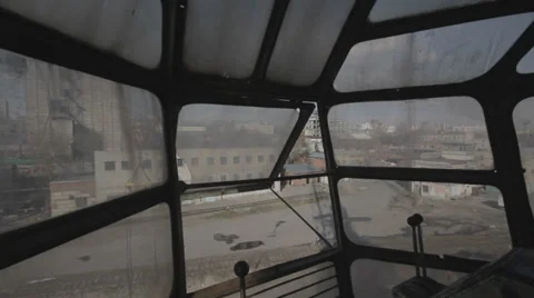 View from the cabin dockside crane Stock Footage 38085089