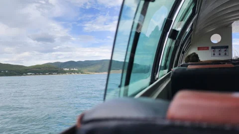 The view from the cabin of a passenger boat sailing on the sea. Stock Footage 318223545