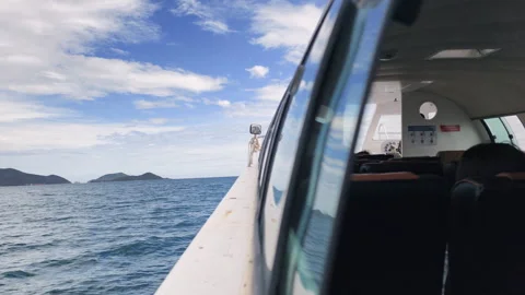 The view from the cabin of a passenger ship at sea. Stock Footage 318569880