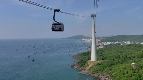 View from Cable Car on Hon Thom Island, VIetnam. Video stock 125583467