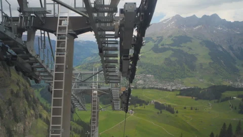 View from cable car, Mount Titlis, Engelberg, Switzerland Stock Footage 310759203
