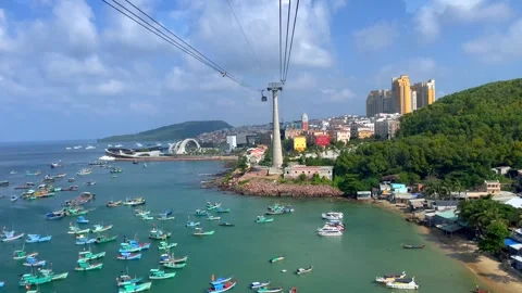 View From Cable Car to Phu Quoc Island in Vietnam Stock Footage 260695808