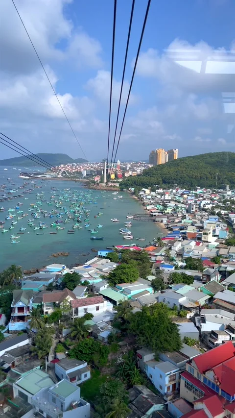 View From Cable Car to Phu Quoc Island in Vietnam Stock Footage 260695830