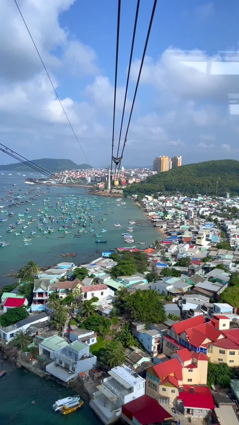 View From Cable Car to Phu Quoc Island in Vietnam Video stock 294339371
