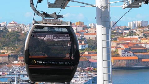 View of the cable car in Porto Video stock 89109264