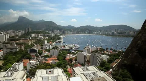 View from cable car of Rio de Janeiro Stock Footage 22178517