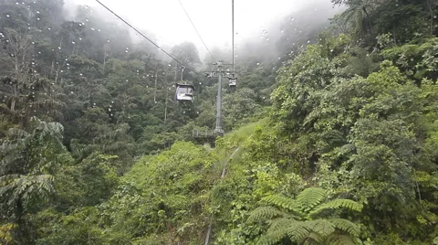 View from cable car for service tourism to mountains Vídeos de archivo 64617465