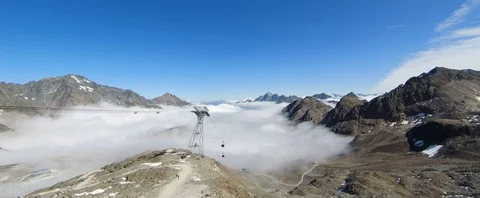 The view from the cable car station Eisgrat Stock Footage 121056652