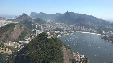 View from cable car station on Sugarloaf Mountain 스톡 동영상 53343784