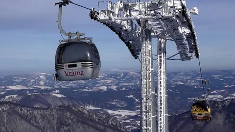 View from the Cable car Vratna - Chleb. Stock Footage 85060107