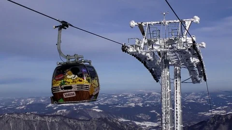 View from the Cable car Vratna - Chleb. 스톡 동영상 85060856
