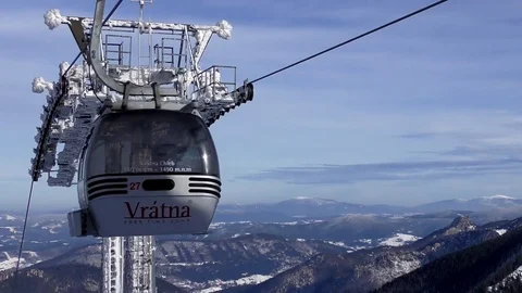 View from the Cable car Vratna - Chleb. Stock-Footage 85061517