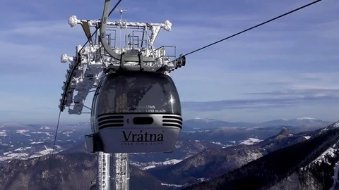 View from the Cable car Vratna - Chleb. Stock Footage 85062197