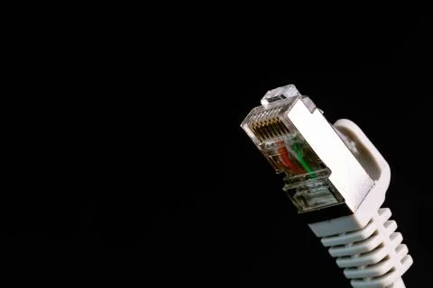 View of cable network connection, internet communication and computer technology Stock Photos