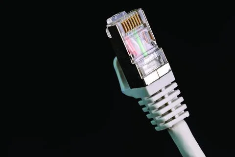 View of cable network connection, internet communication and computer technology Stock Photos