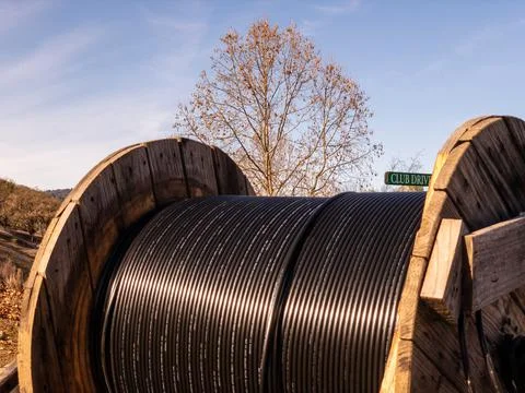 View of a cable push pull rod Stock Photos