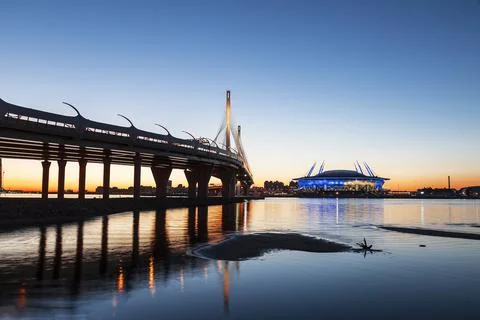 View of the cable-stayed bridge of the western high-speed diameter Stock Photos