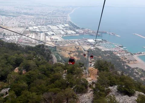 View of the cable way Foto stock