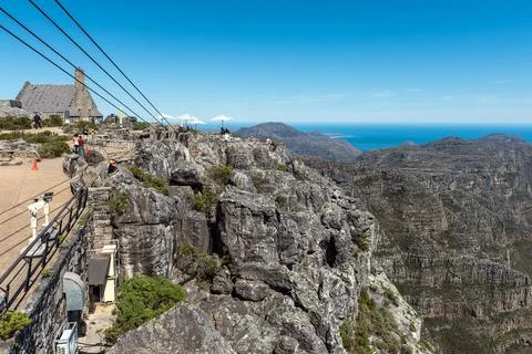 View from the cableway building on Table Mountain Stock Photos