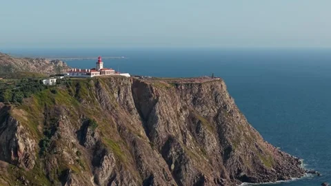 View of the Cabo da Roca lighthouse. Sintra, Portugal. Stock Footage 315508431