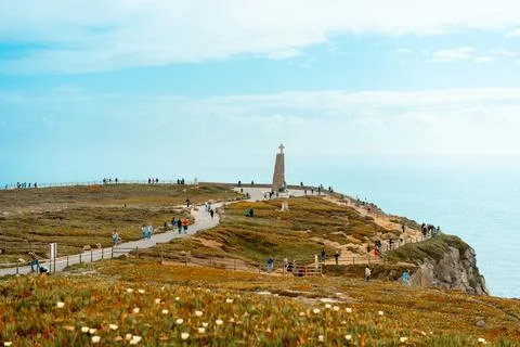 View of the Cabo da Roca. Sintra, Portugal. Portuguese Farol de Cabo da Roca  Stock-Fotos