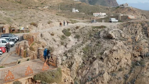 View of "Cabo de Gata" which is a famous cape in Andalusia in the south of Spain Stock Footage 121679564