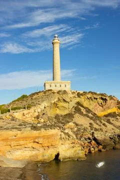 View of Cabo de Palos lighthouse near Mar Menor Spain Stock Photos