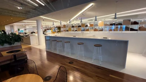 View Of The Cafe In The Library Of Amsterdam Stock Footage 201792194