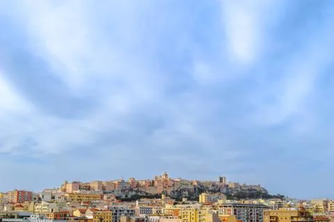 View of Cagliari, Castello neighborhood Stock Photos