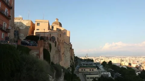 View of Cagliari from the observation deck. Video stock 131339647