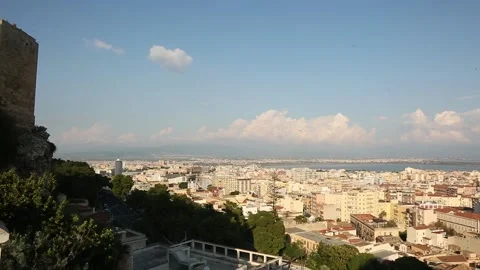 View of Cagliari from the observation deck. Stockbeeldmateriaal 131339668