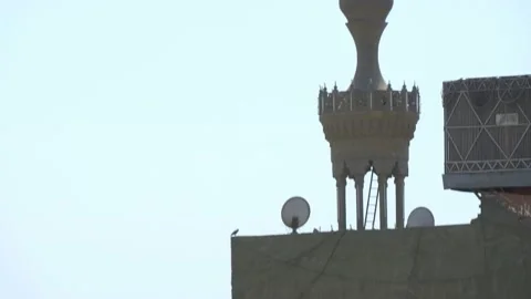 View Of Cairo Skyline From Al Azhar Park In Cairo, Egypt Stock Footage 157951144