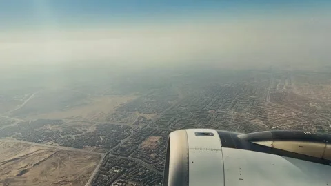 View of Cairo suburbs from an airplane, Egypt Video stock 328486473