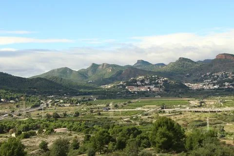 View of the Calderona mountain range Stock Photos