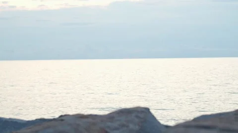 View of a calm sea in the evening Stock Footage 282060021
