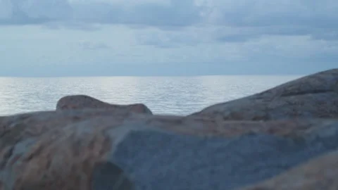 View of a calm sea in the evening Stock Footage 282060292