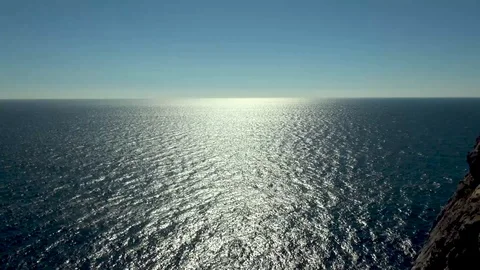 View of calm sea from observation deck of Swallow's Nest Castle on Avrora rock. Stock Footage 106491514