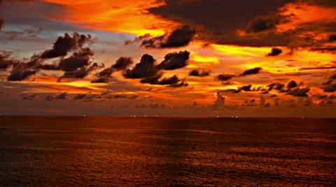 View of the calm sea at sunset Video stock 33292707