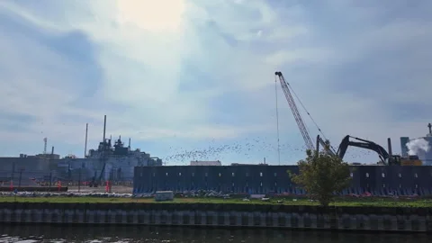 View at Cameco Corporation uranium conversion facility in Canada. Produces .. Vídeo Stock 286050818