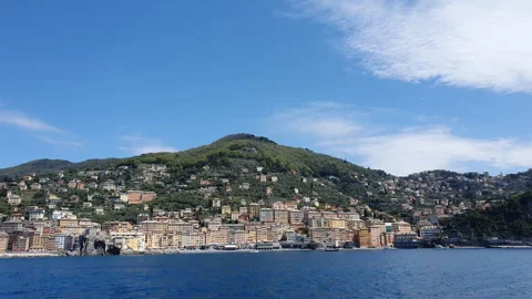 View of Camogli from the sea Stock Footage 244010530