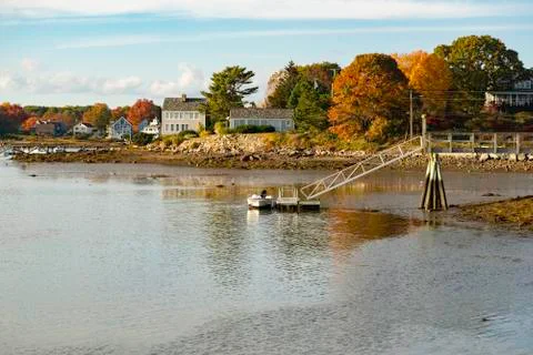 View of Camp Ellis during the fall, Maine Usa Stock Photos